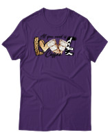 T-Shirt Αντρικό - Love Coffee - Color Thumbnail Σκούρο Μωβ