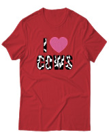 T-Shirt Αντρικό - Love Cows - Color Thumbnail Κόκκινο