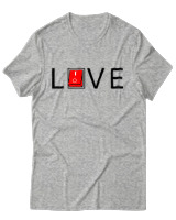 T-Shirt Unisex - Love - Color Thumbnail Γκρι Μελανζέ