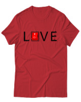 T-Shirt Unisex - Love - Color Thumbnail Κόκκινο