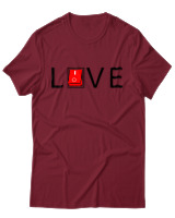 T-Shirt Unisex - Love - Color Thumbnail Σκούρο Κόκκινο
