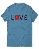 T-Shirt Unisex - Love - Color Thumbnail Τιρκουάζ