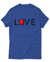 T-Shirt Unisex - Love - Color Thumbnail Μπλε Ρουά