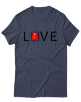 T-Shirt Unisex - Love - Color Thumbnail Μπλε Γκρι