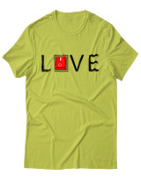 T-Shirt Unisex - Love - Color Thumbnail Λαχανί