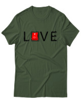 T-Shirt Unisex - Love - Color Thumbnail Κυπαρισσί