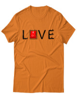 T-Shirt Unisex - Love - Color Thumbnail Πορτοκαλί