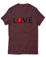 T-Shirt Unisex - Love - Color Thumbnail Μπορντό