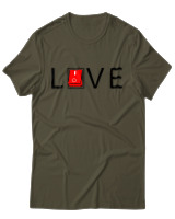 T-Shirt Unisex - Love - Color Thumbnail Χακί