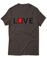 T-Shirt Unisex - Love - Color Thumbnail Καφέ