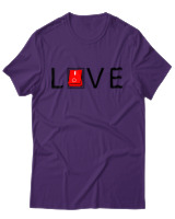 T-Shirt Unisex - Love - Color Thumbnail Σκούρο Μωβ