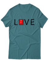 T-Shirt Unisex - Love - Color Thumbnail Μπλε Πράσινο