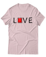 T-Shirt Unisex - Love - Color Thumbnail Απαλό Ροζ