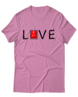 T-Shirt Unisex - Love - Color Thumbnail Ροζ