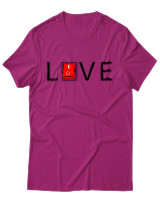 T-Shirt Unisex - Love - Color Thumbnail Φουξια