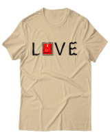 T-Shirt Unisex - Love - Color Thumbnail Μπεζ