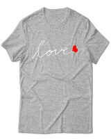 T-Shirt Unisex - Love - Color Thumbnail Γκρι Μελανζέ