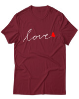 T-Shirt Unisex - Love - Color Thumbnail Σκούρο Κόκκινο