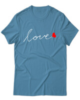 T-Shirt Unisex - Love - Color Thumbnail Τιρκουάζ