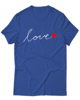 T-Shirt Unisex - Love - Color Thumbnail Μπλε Ρουά