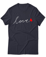 T-Shirt Unisex - Love - Color Thumbnail Σκούρο Μπλε