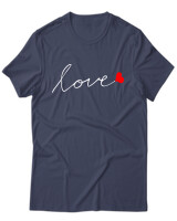 T-Shirt Unisex - Love - Color Thumbnail Μπλε Γκρι