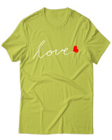 T-Shirt Unisex - Love - Color Thumbnail Λαχανί