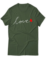 T-Shirt Unisex - Love - Color Thumbnail Κυπαρισσί