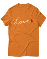 T-Shirt Unisex - Love - Color Thumbnail Πορτοκαλί