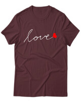 T-Shirt Unisex - Love - Color Thumbnail Μπορντό