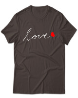 T-Shirt Unisex - Love - Color Thumbnail Καφέ