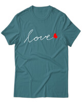 T-Shirt Unisex - Love - Color Thumbnail Μπλε Πράσινο
