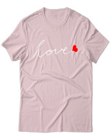 T-Shirt Unisex - Love - Color Thumbnail Απαλό Ροζ