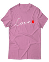 T-Shirt Unisex - Love - Color Thumbnail Ροζ