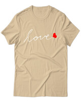 T-Shirt Unisex - Love - Color Thumbnail Μπεζ