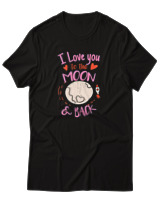 T-Shirt Αντρικό - Love You To The Moon And Back - Color Thumbnail Μαύρο