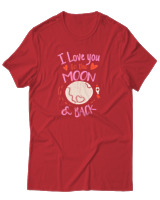 T-Shirt Αντρικό - Love You To The Moon And Back - Color Thumbnail Κόκκινο
