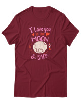 T-Shirt Αντρικό - Love You To The Moon And Back - Color Thumbnail Σκούρο Κόκκινο