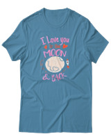 T-Shirt Αντρικό - Love You To The Moon And Back - Color Thumbnail Τιρκουάζ