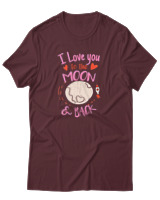 T-Shirt Αντρικό - Love You To The Moon And Back - Color Thumbnail Μπορντό