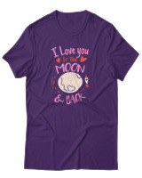 T-Shirt Αντρικό - Love You To The Moon And Back - Color Thumbnail Σκούρο Μωβ