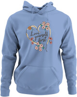Φούτερ με κουκούλα - Love Yourself First - Color Thumbnail Blue Carolina