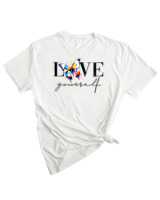 T-Shirt Woman Fashion Γυναικείο - Love Yourself - Color Thumbnail WHITE