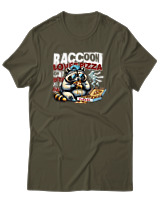 T-Shirt Αντρικό - Loves Pizza - Color Thumbnail Χακί