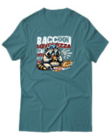 T-Shirt Αντρικό - Loves Pizza - Color Thumbnail Μπλε Πράσινο
