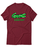 T-Shirt Unisex - Lowcost - Color Thumbnail Σκούρο Κόκκινο