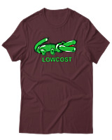 T-Shirt Unisex - Lowcost - Color Thumbnail Μπορντό
