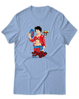 T-Shirt Αντρικό - Luffy Hat - Color Thumbnail Γαλάζιο