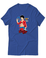 T-Shirt Αντρικό - Luffy Hat - Color Thumbnail Μπλε Ρουά