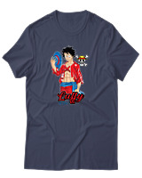 T-Shirt Αντρικό - Luffy Hat - Color Thumbnail Μπλε Γκρι